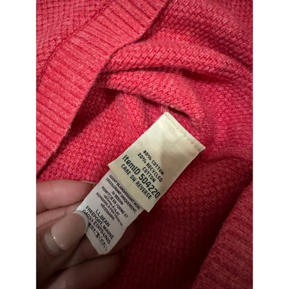L.L. BEAN LIGHTWEIGHT PULLOVER KNIT COTTON‎ PINK SWEATER WOMAN'S LARGE F2 - Picture 7 of 7